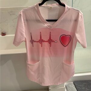 Kids Pink Heartbeat Graphic Top